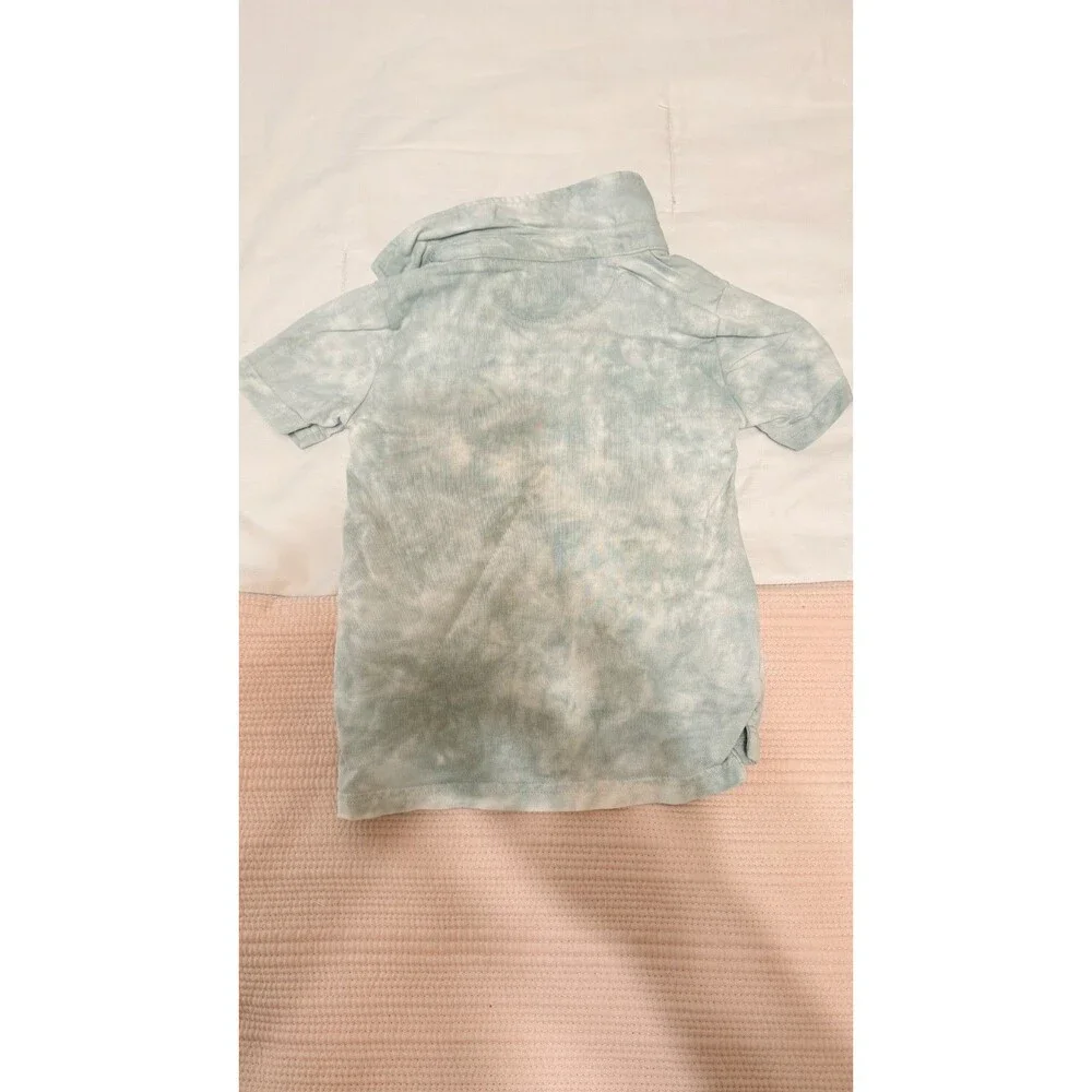 Polo Ralph Lauren Boys Tie-Dye Polo Shirt | Size 3/3T | Mint/Blue | 100% Cotton